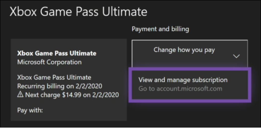 how to cancel your xbox game pass
