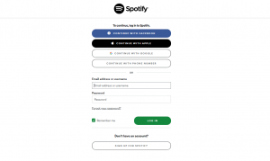 login to showtime with spotify